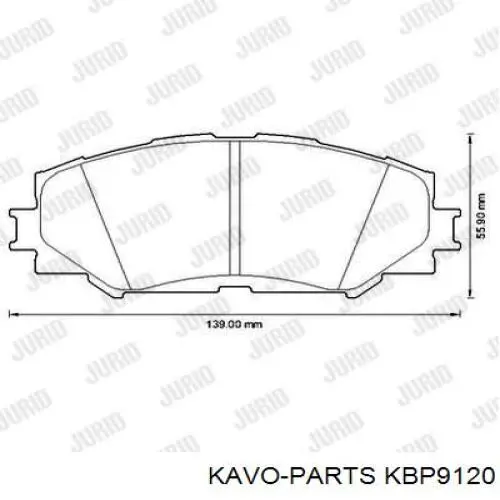 Pastillas de freno delanteras Kavo Parts KBP9120