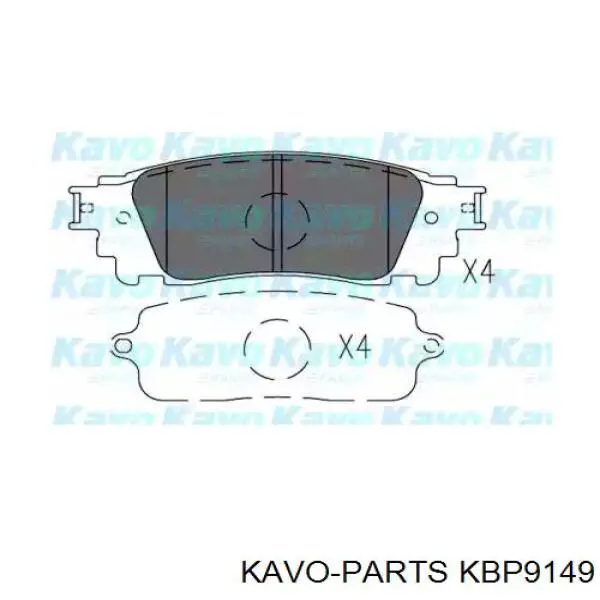 KBP-9149 Kavo Parts pastillas de freno traseras