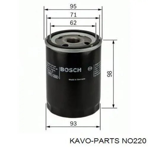 Filtro de aceite NO220 Kavo Parts