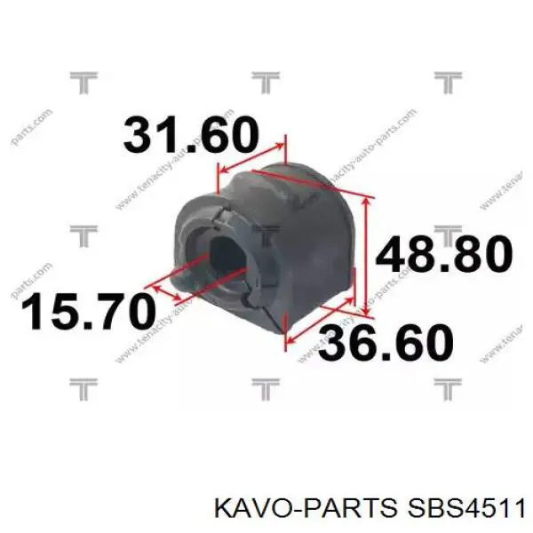 SBS4511 Kavo Parts casquillo de barra estabilizadora delantera