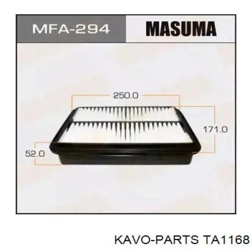 TA-1168 Kavo Parts filtro de aire