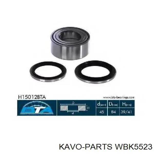 WBK5523 Kavo Parts Rodamientos de rueda delantero