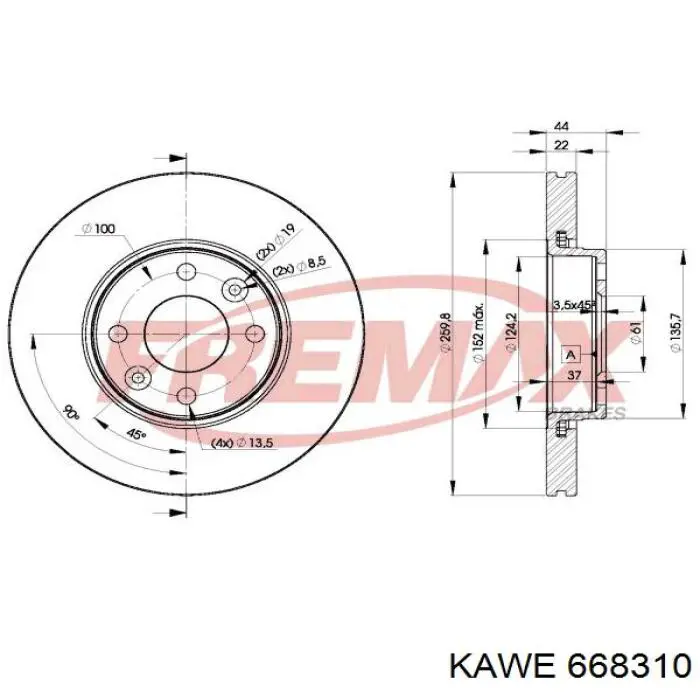 Freno de disco delantero Nissan Versa E12X