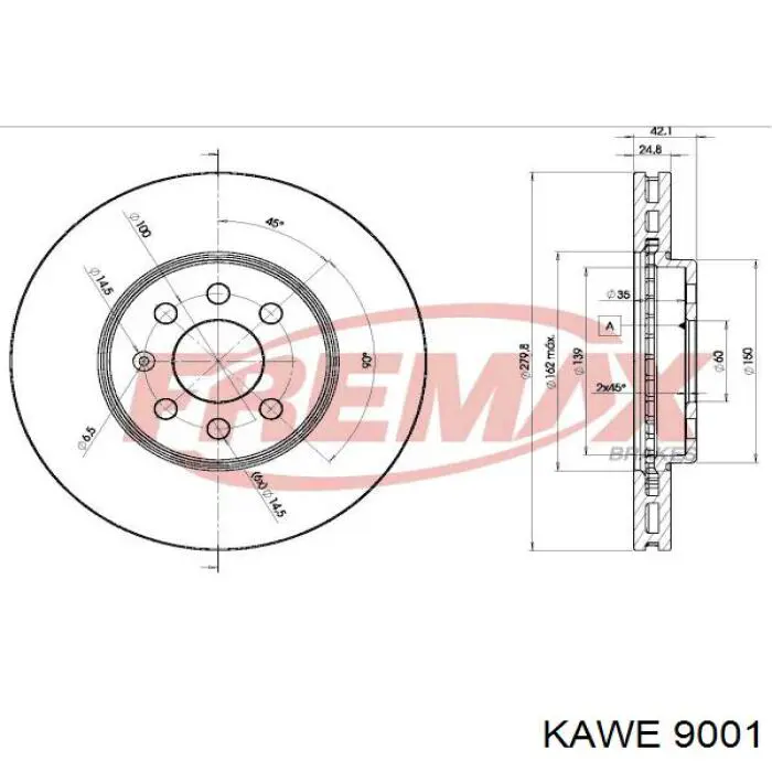 9001 Kawe cojinete de desembrague