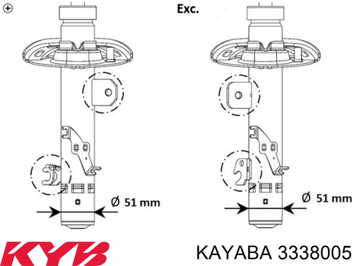 3338005 Kayaba Amortiguador frontal izquierdo