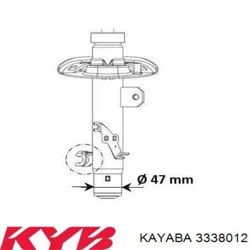 3338012 Kayaba amortiguador delantero derecho