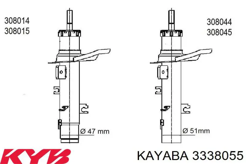 Comprar 3338055 Kayaba Amortiguador delantero derecho