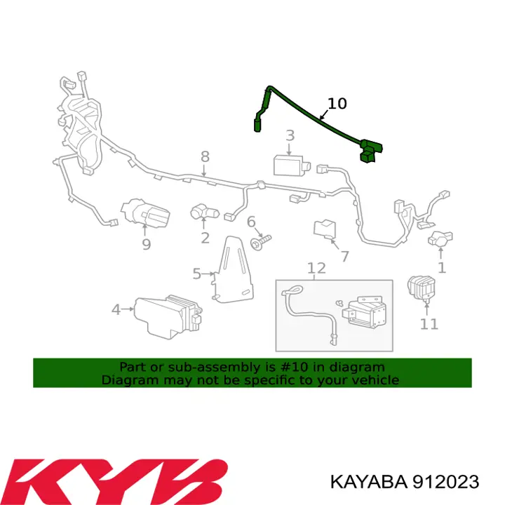 912023 Kayaba tope de amortiguador trasero, suspensión + fuelle