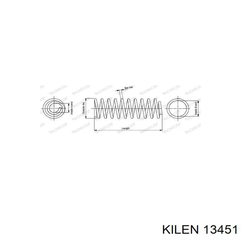 13451 Kilen muelle de suspensión eje delantero