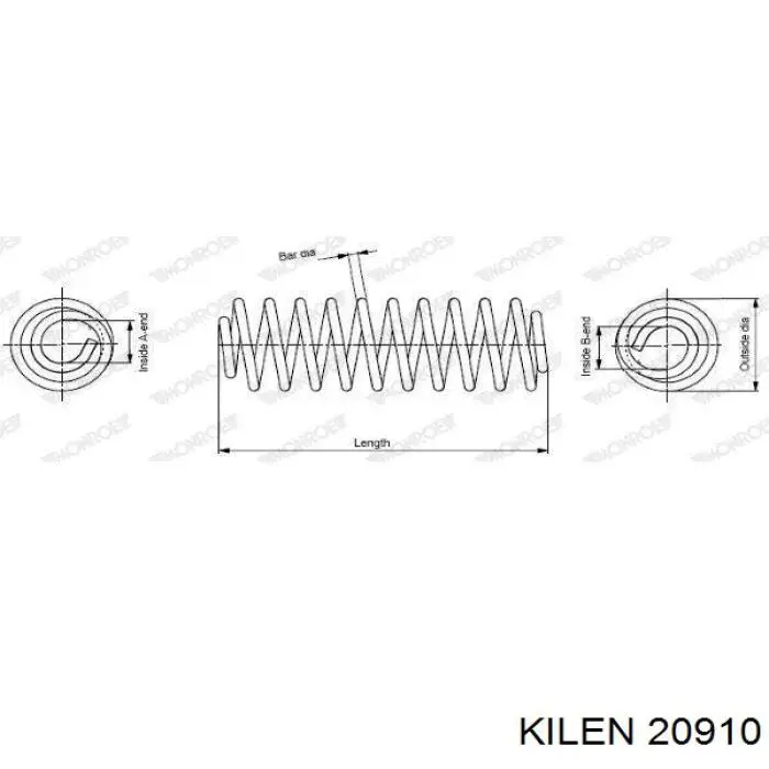 20910 Kilen muelle de suspensión eje delantero