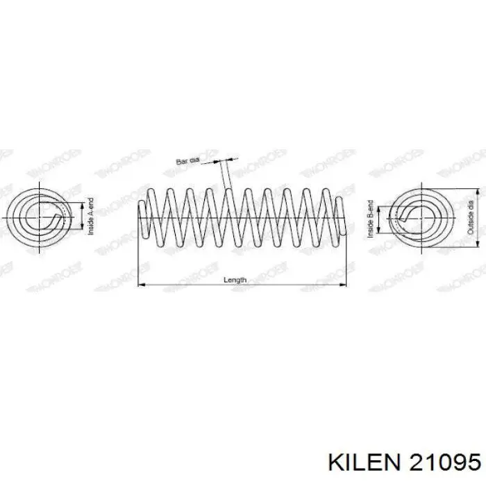 21095 Kilen muelle de suspensión eje delantero