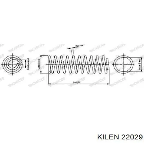 22029 Kilen muelle de suspensión eje delantero