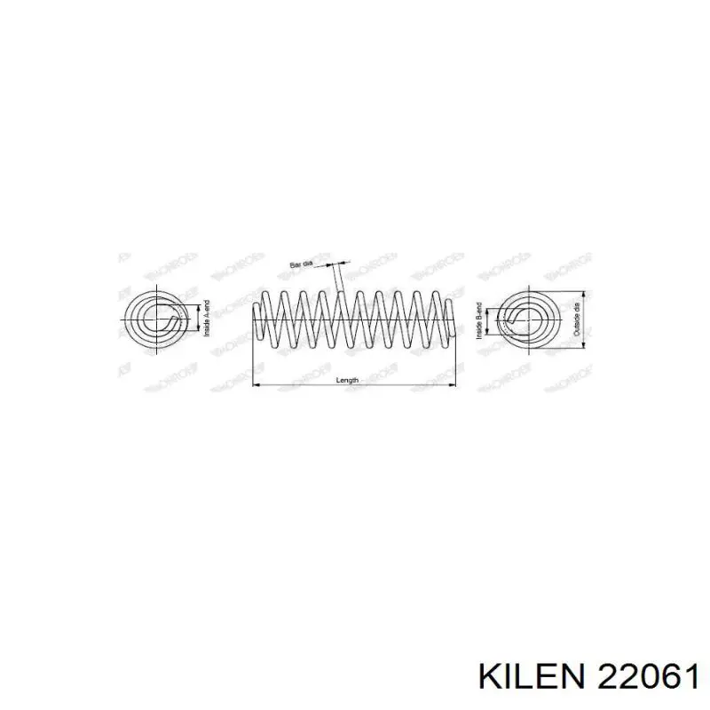 22061 Kilen muelle de suspensión eje delantero