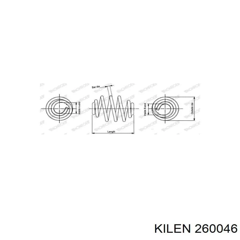 260046 Kilen muelle de suspensión eje trasero