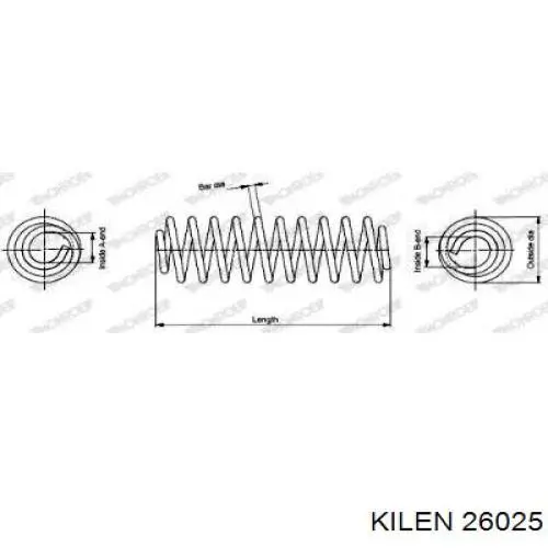 26025 Kilen muelle de suspensión eje delantero