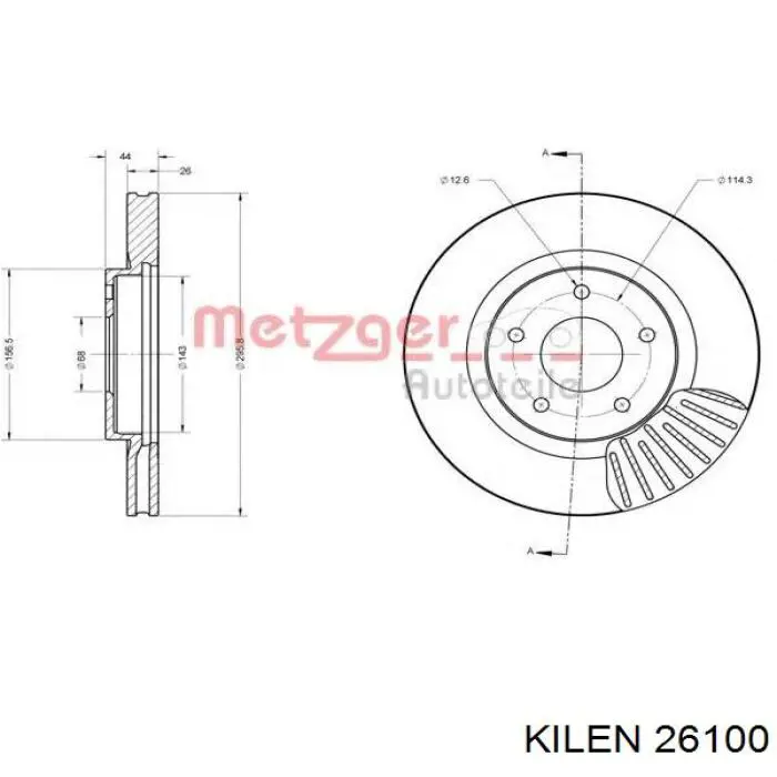 26100 Kilen muelle de suspensión eje delantero