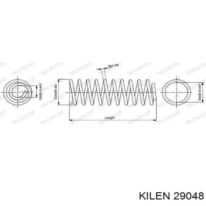 29048 Kilen muelle de suspensión eje delantero