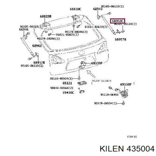 435004 Kilen amortiguador de maletero