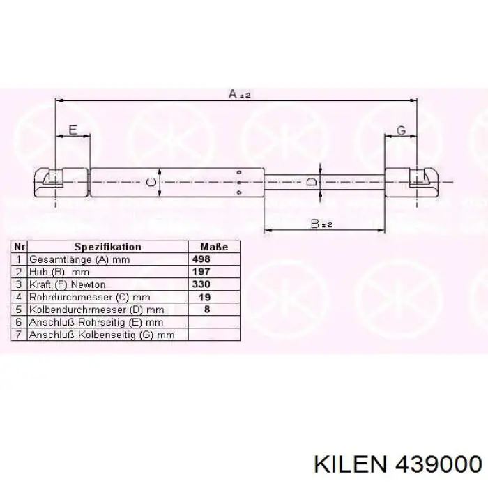 439000 Kilen amortiguador de maletero