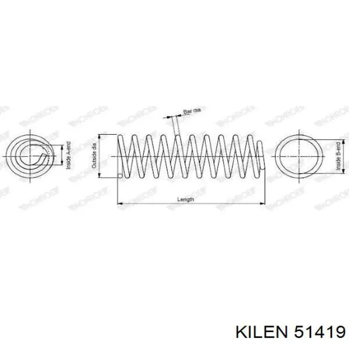 51419 Kilen muelle de suspensión eje trasero