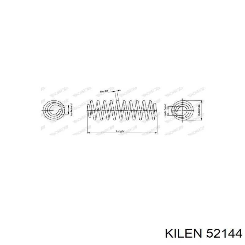 52144 Kilen muelle de suspensión eje trasero