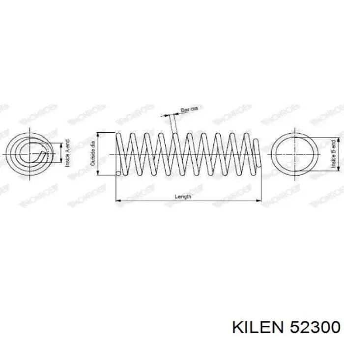 52300 Kilen muelle de suspensión eje trasero