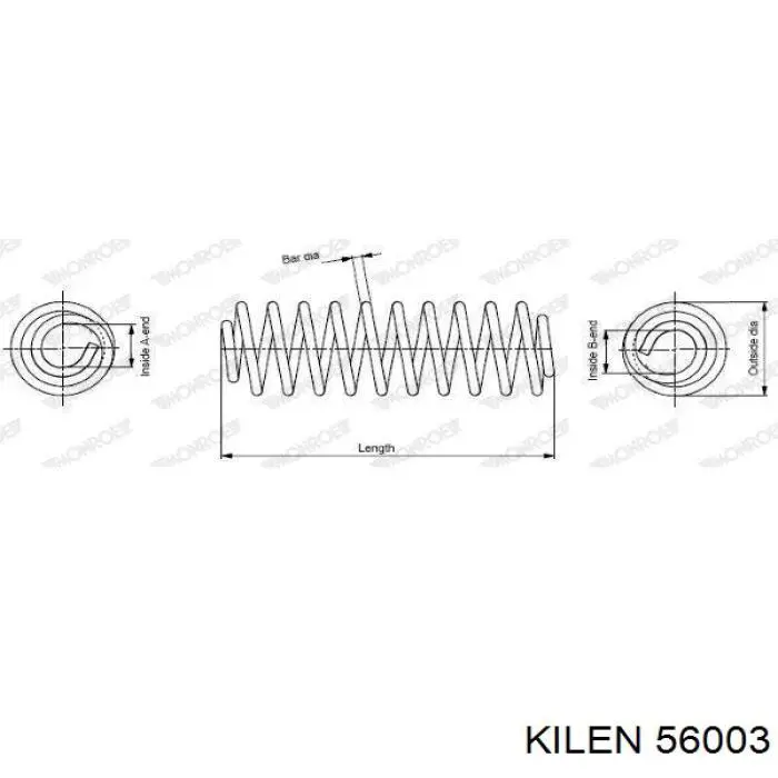 56003 Kilen muelle de suspensión eje trasero