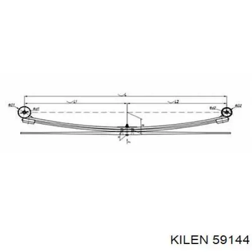 59144 Kilen muelle de suspensión eje trasero