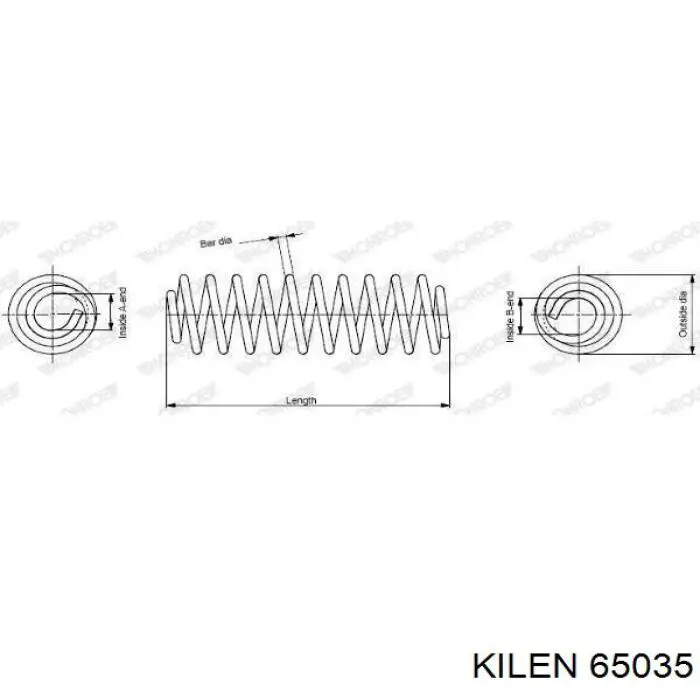 65035 Kilen muelle de suspensión eje trasero