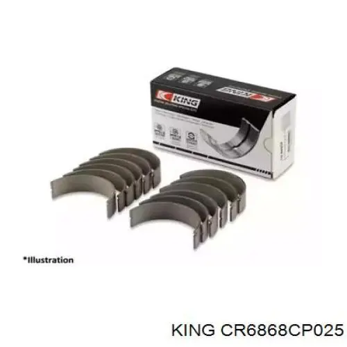 CR6868CP0.25 King juego de cojinetes de biela, cota de reparación +0,25 mm