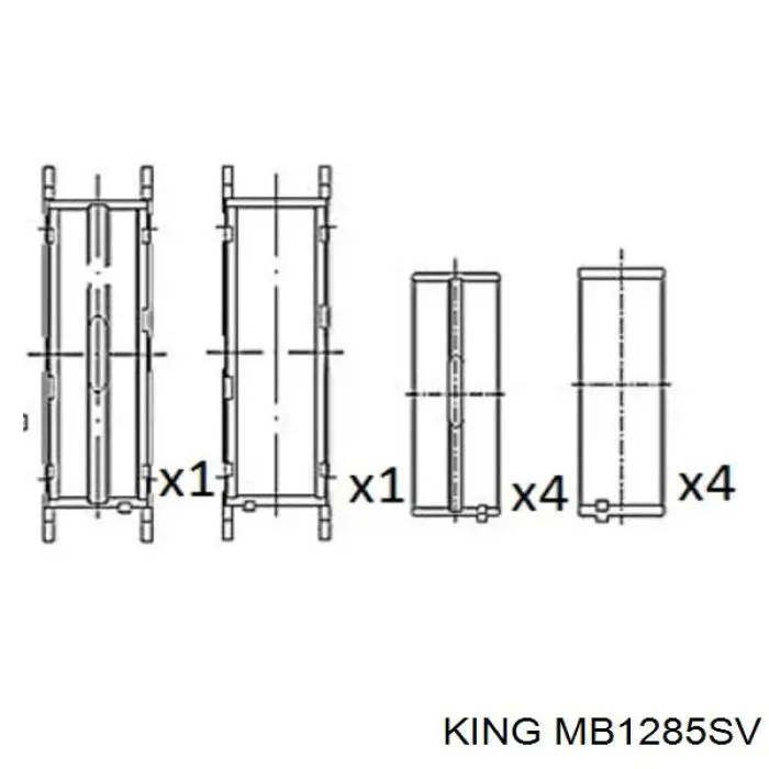 MB1285SV King juego de cojinetes de biela, compresor, estándar (std)