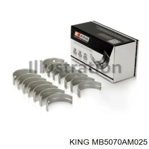 MB5070AM0.25 King juego de cojinetes de cigüeñal, cota de reparación +0,25 mm
