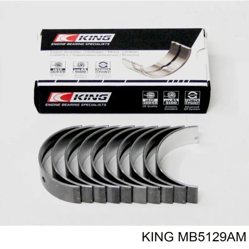 MB5129AM King Juego de cojinetes de cigüeñal, estándar, STD