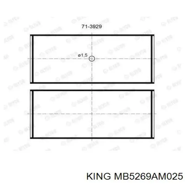 MB5269AM025 King Juego de cojinetes de cigüeñal, cota de reparación (+0,25 mm)