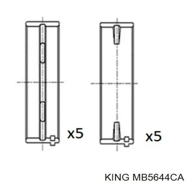MB5644CA King juego de cojinetes de cigüeñal, estándar, (std)