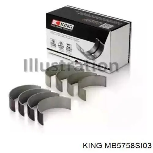 MB5758SI03 King Juego de cojinetes de cigüeñal, cota de reparación (+0,25 mm)