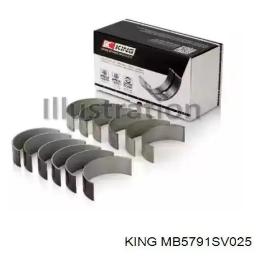 MB5791SV025 King Juego de cojinetes de cigüeñal, cota de reparación (+0,25 mm)