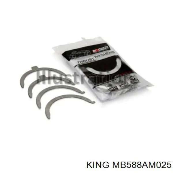 Juego de cojinetes de cigüeñal, cota de reparación (+0,25 mm) MB588AM025 King