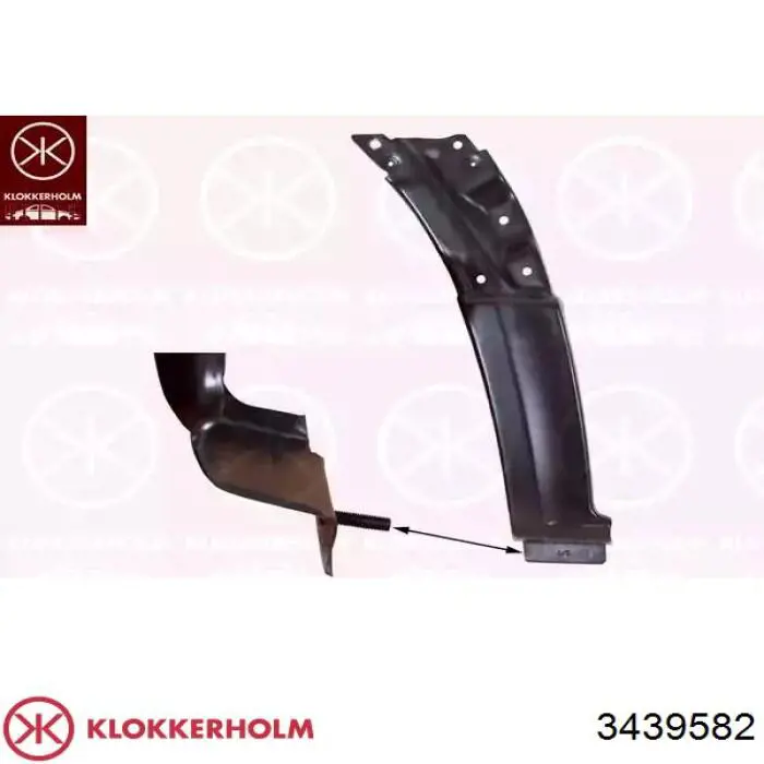 3439582 Klokkerholm repuesto de arco de rueda trasero derecho