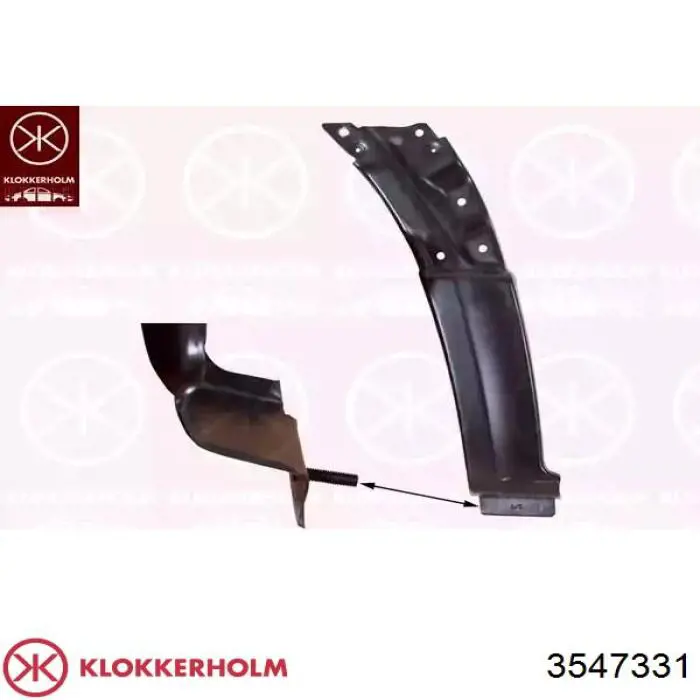 Parte de reparación del guardabarros delantero izquierdo Klokkerholm 3547331 precio, desde 45,90 EUR