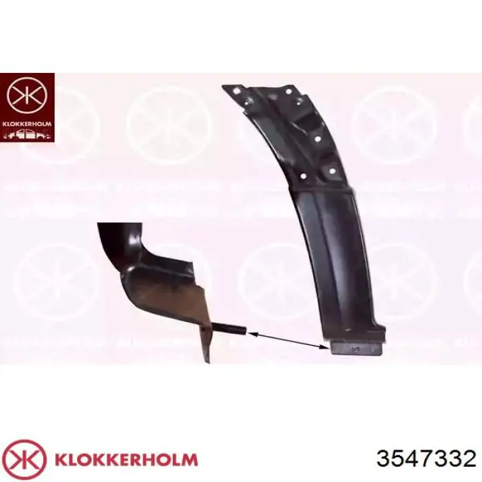 3547332 Klokkerholm Arco de guardabarros delantero derecho