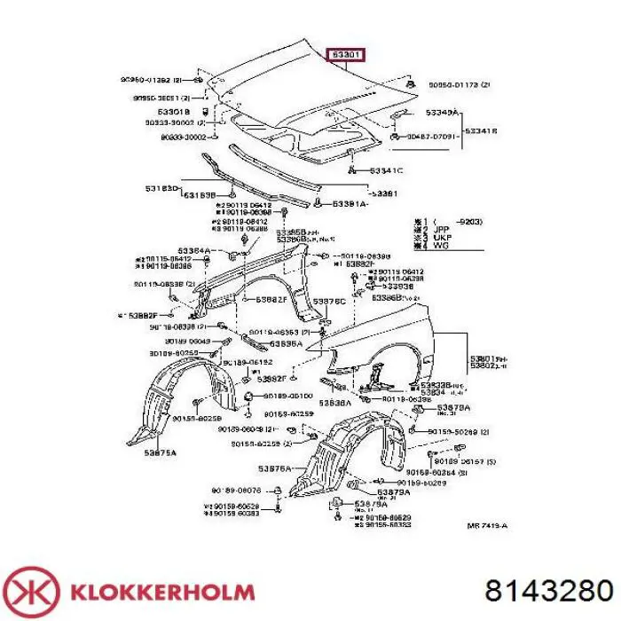 8143280 Klokkerholm capó del motor