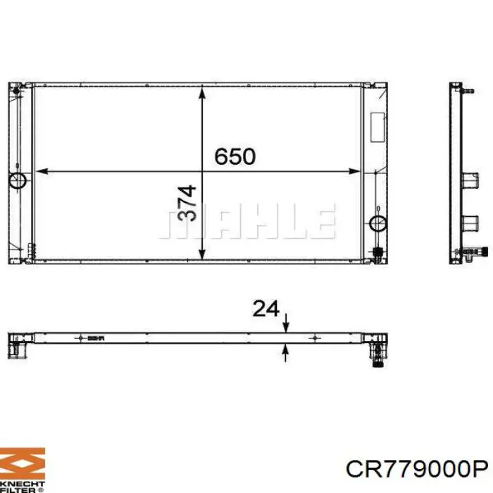 CR 779 000P Knecht-Mahle radiador refrigeración del motor