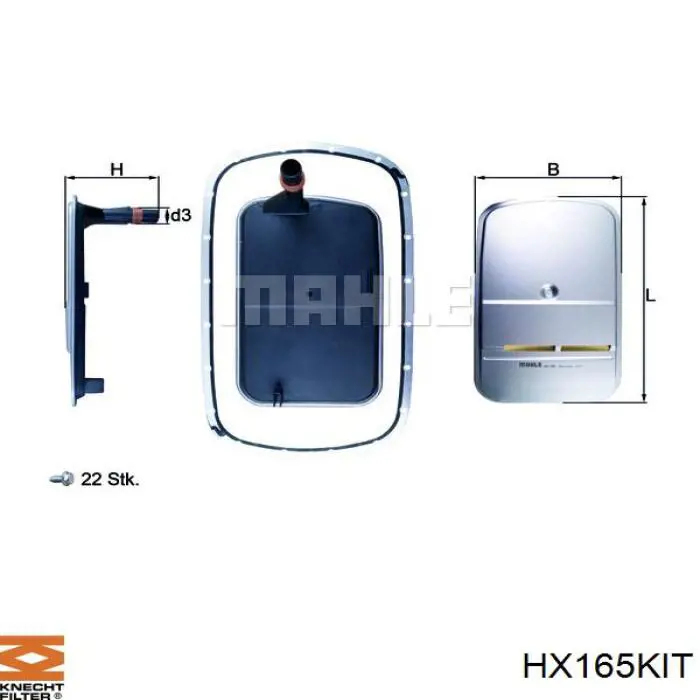 HX165KIT Knecht-Mahle filtro hidráulico, transmisión automática