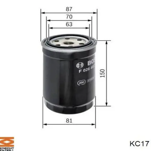 KC17 Knecht-Mahle filtro de combustible