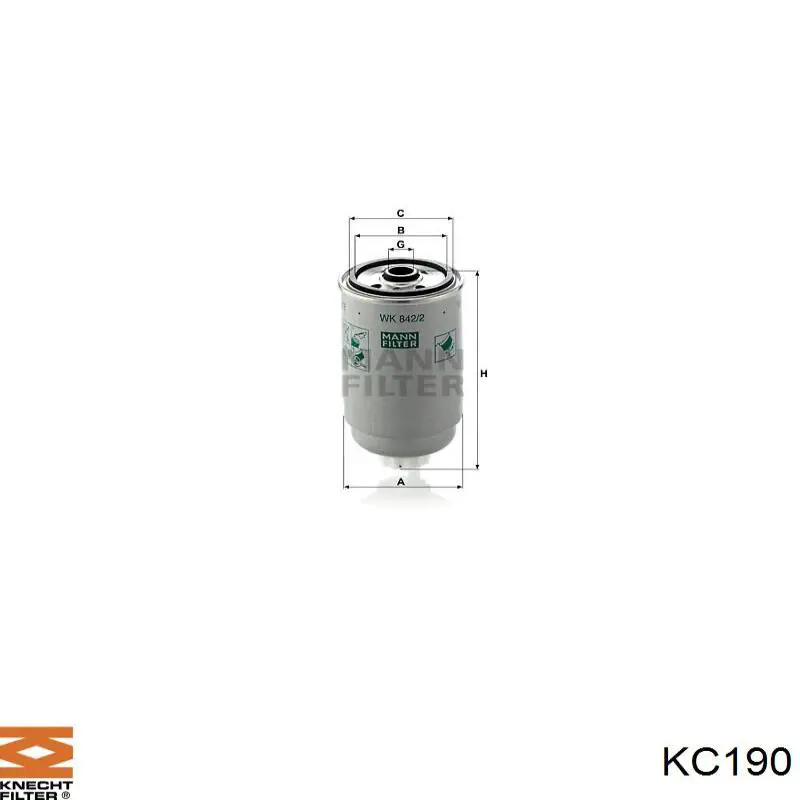 KC190 Knecht-Mahle filtro combustible