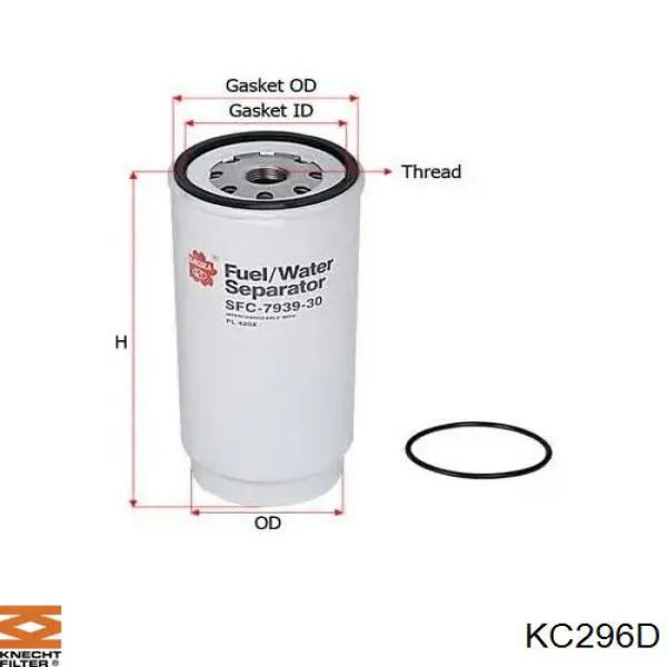 KC296D Knecht-Mahle filtro combustible