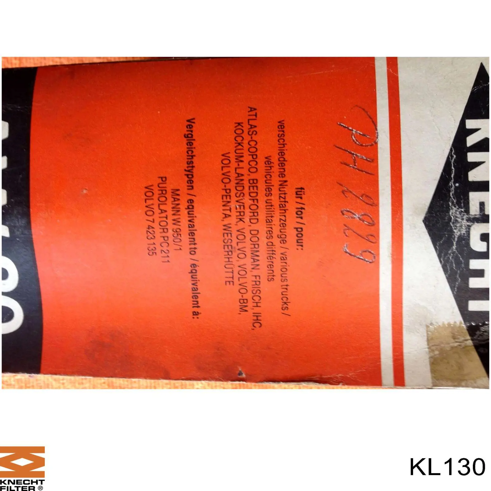 KL130 Knecht-Mahle filtro combustible