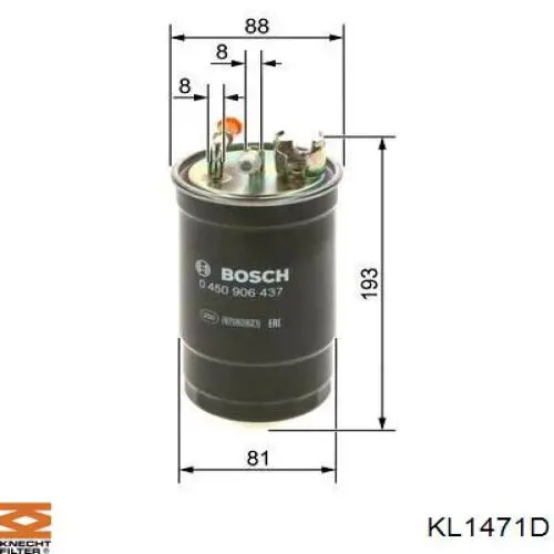 KL1471D Knecht-Mahle filtro combustible