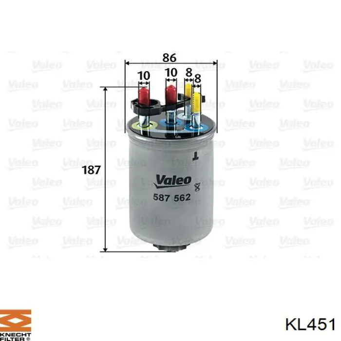 KL451 Knecht-Mahle filtro combustible